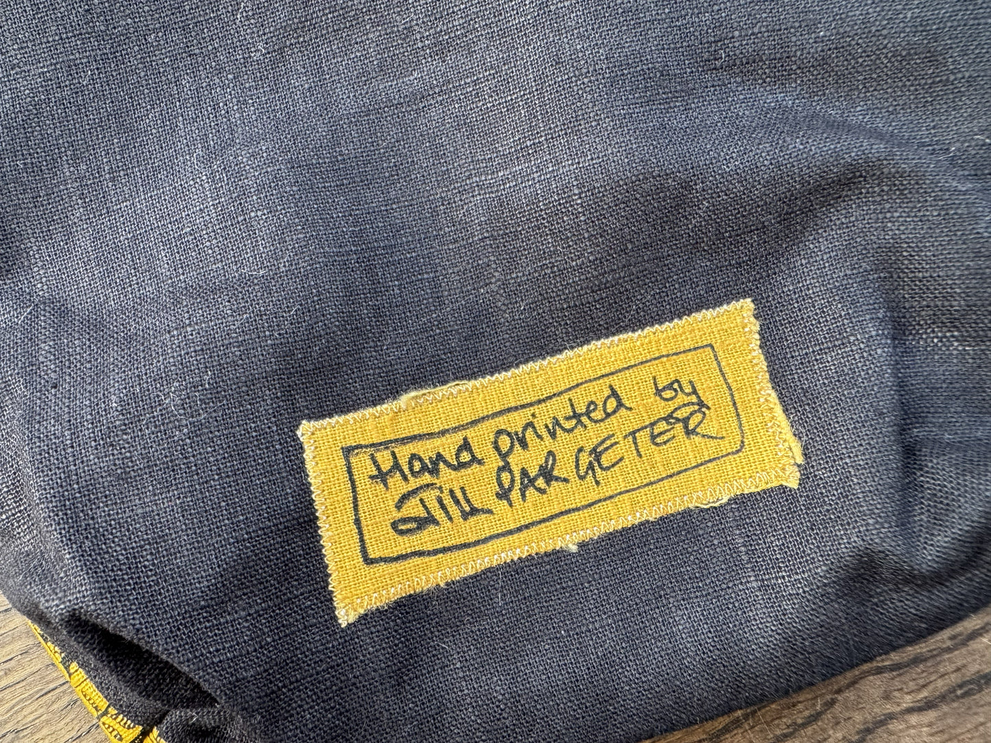 Jill Pargeter Linen Zip Bag Cat - Yellow