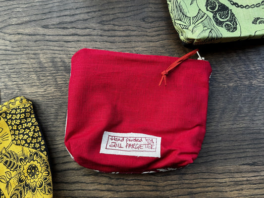 Jill Pargeter Linen Zip Bag Oakwood - Red