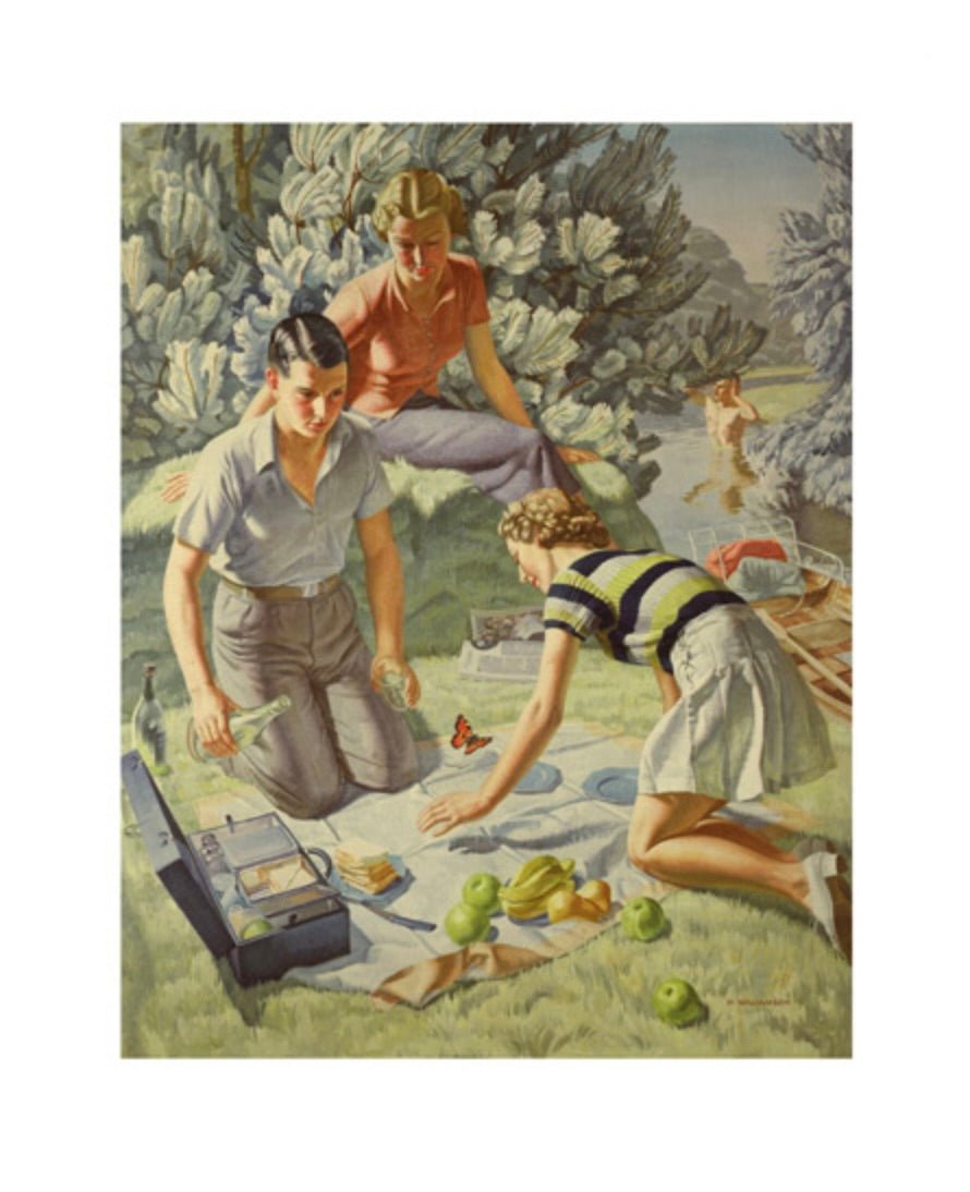 ‘Picnic 1938’ card by Harold Williamson