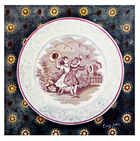 Victorian Crockery - Children with Butterfly by Emily Sutton