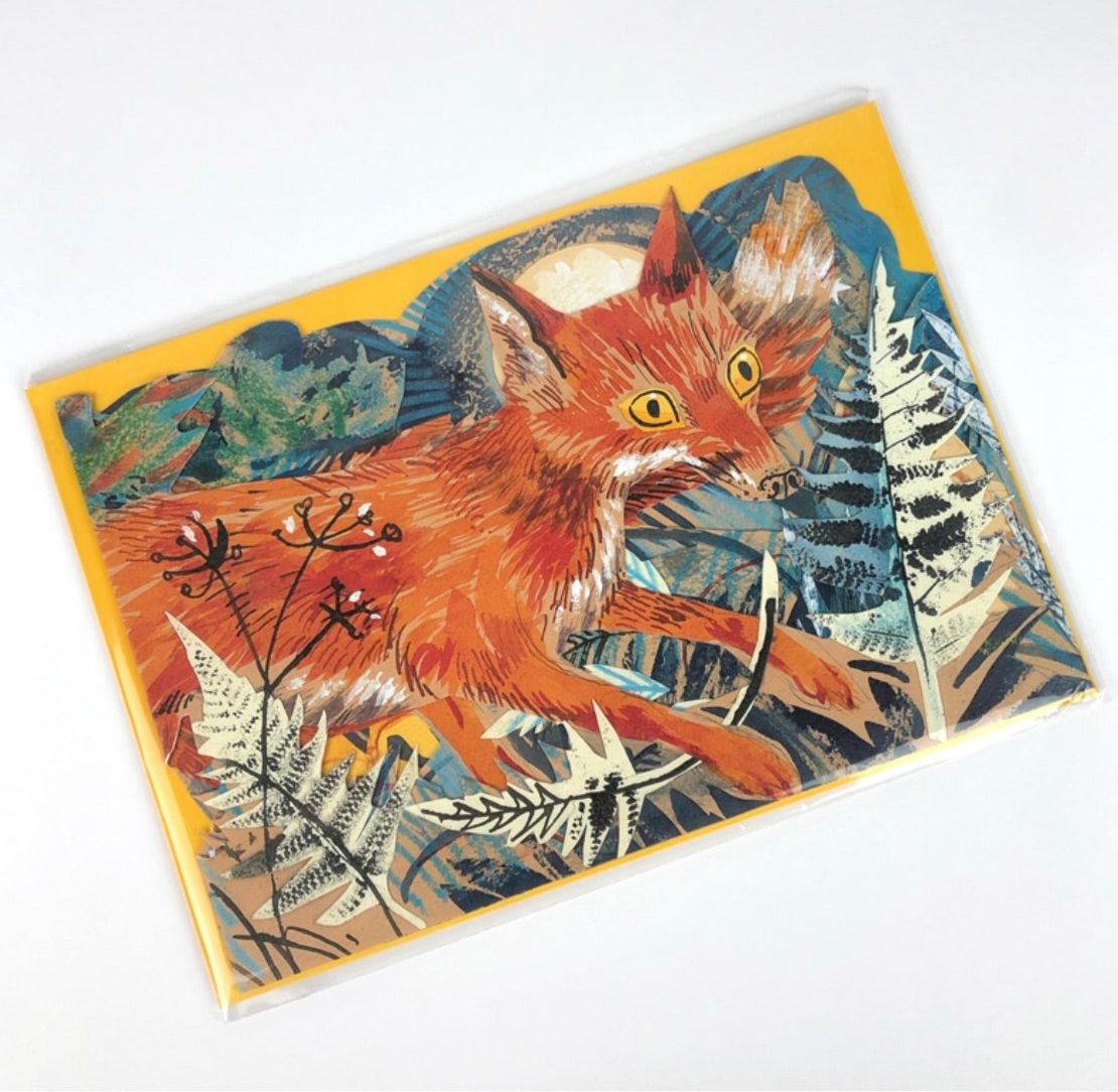 ’Fox’ pop- up greetings card by Mark Hearld