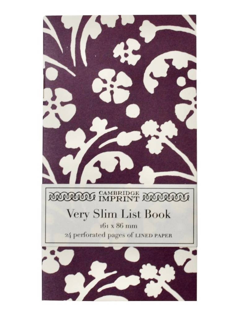 Very Slim List Book by Cambridge Imprint (Various Designs)