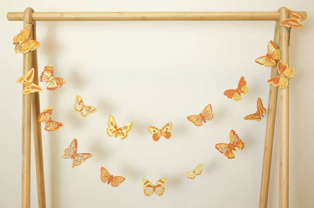 Hand Printed Butterfly Garland