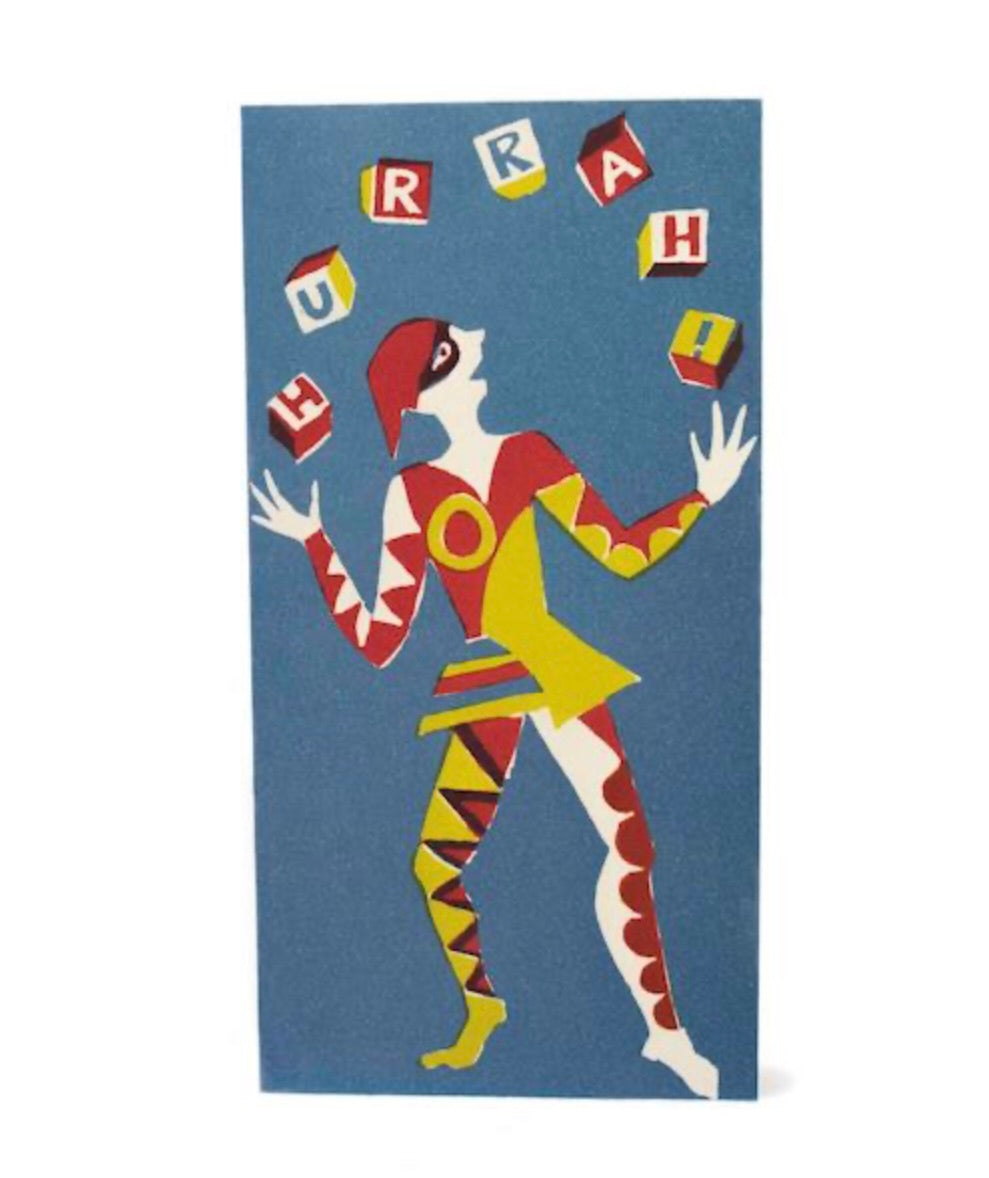 Juggler Hurrah! Long Card by Cambridge Imprint