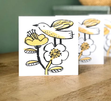 Flower Bird Card by Lisa Stubbs