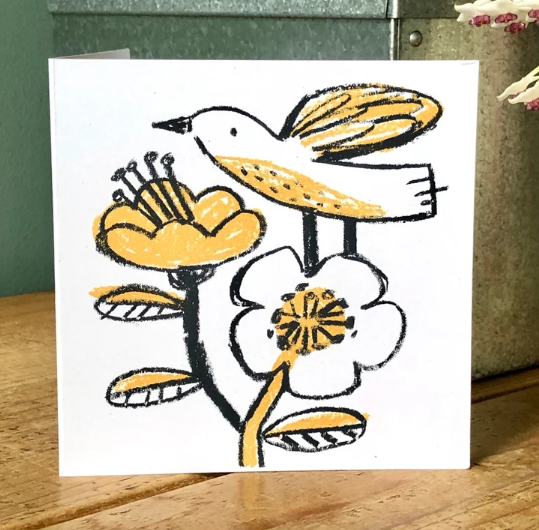 Flower Bird Card by Lisa Stubbs