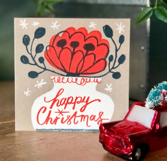 Christmas Flowers Card by Lisa Stubbs