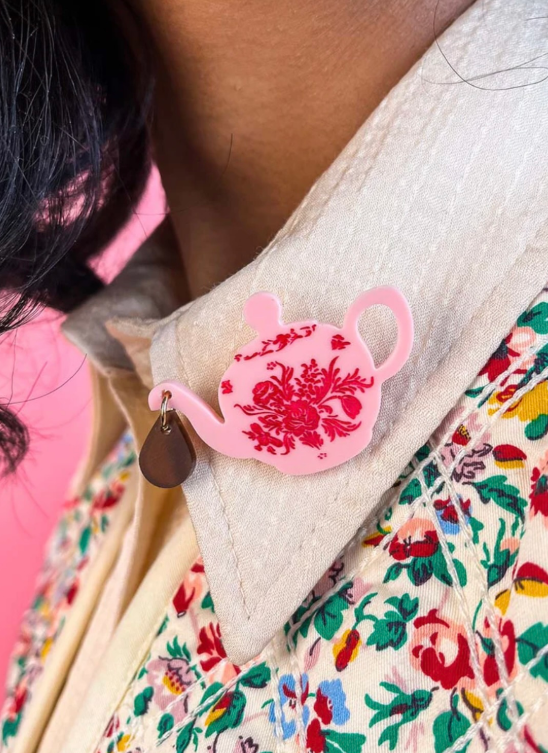 Vintage Teapot Brooch by Tatty Devine