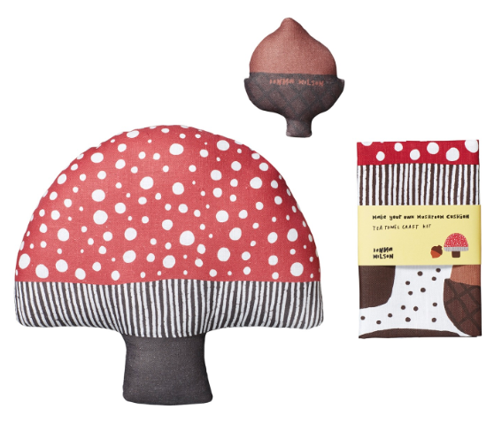 Mushroom Tea Towel Craft Kit by Donna Wilson