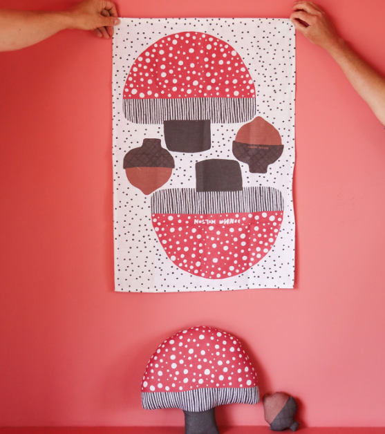 Mushroom Tea Towel Craft Kit by Donna Wilson