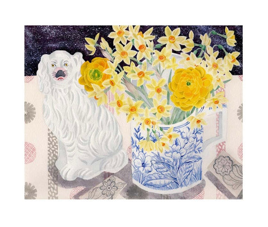 ’Spey Spring with White Dog' by Angie Lewin