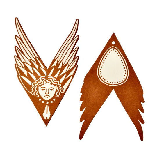 Five Fancy Suffolk Angels Gift Tags (Cocoa) by Cambridge Imprint