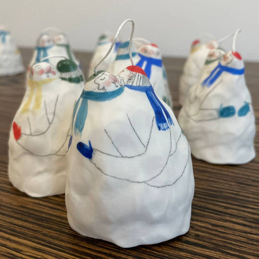Porcelain Cuddling Jingle Baubles by Becca Brown