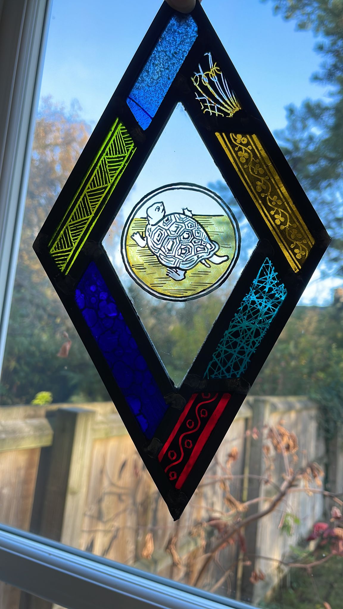 Tortoise Stained Glass Panel