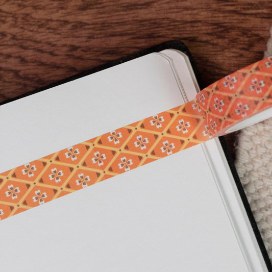 Red Diamond Repeat Pattern Washi Tape |  Retro Paper Tape