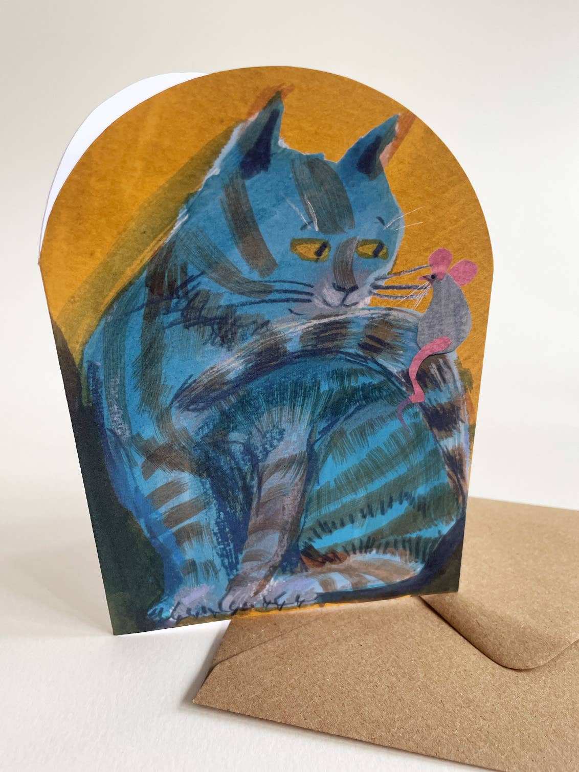 Cat and Mouse Mantelpiece Card