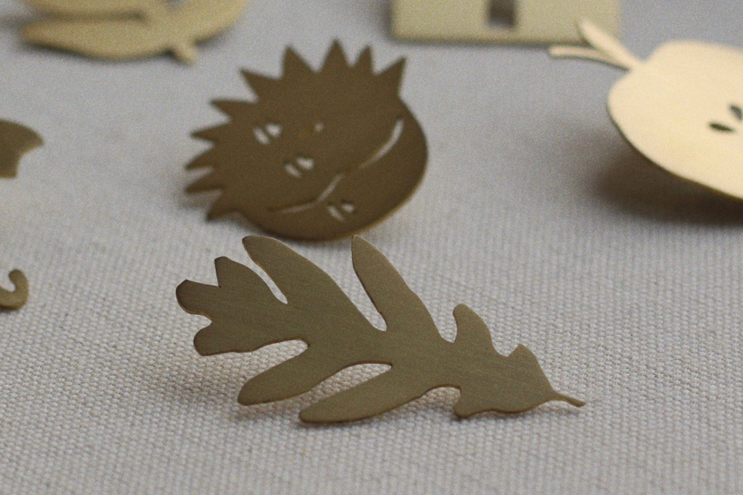 Solid Brass Brooch Pin - The Oakling (Oak Leaf)