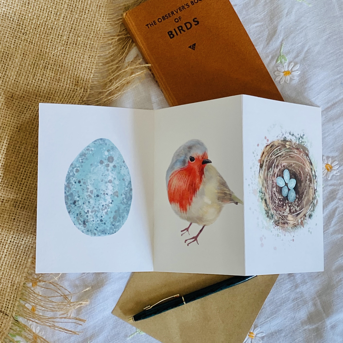 Robin Bird Nature lover Concertina Card