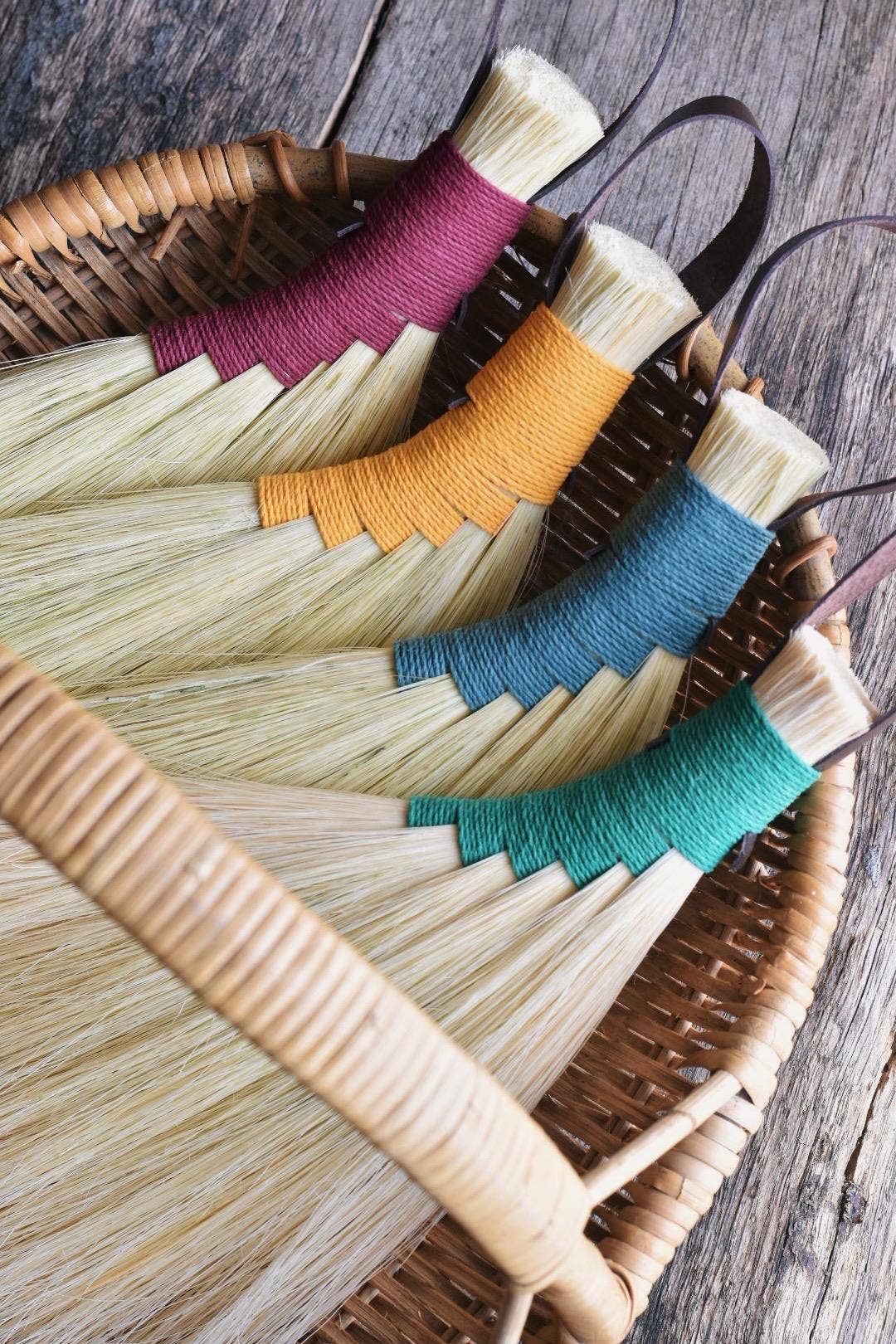 Tampico Fibre Turkey Wing Whisk Eco Hand Broom Brush: Burgundy