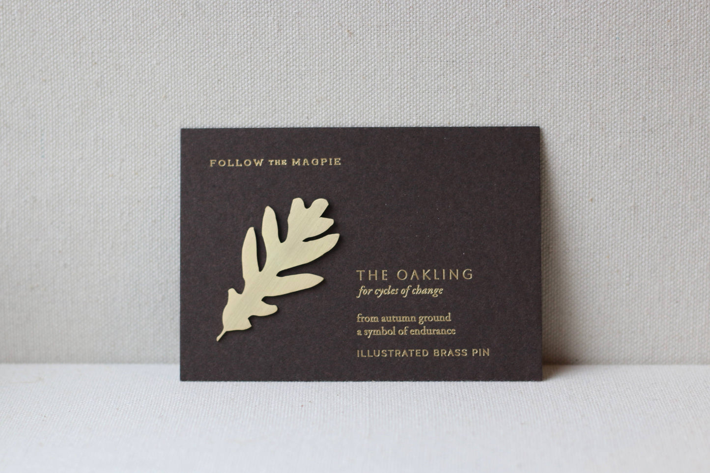 Solid Brass Brooch Pin - The Oakling (Oak Leaf)