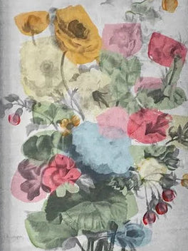 Blumendruck (Eingangshalle) Gerahmt von Deborah Bowness