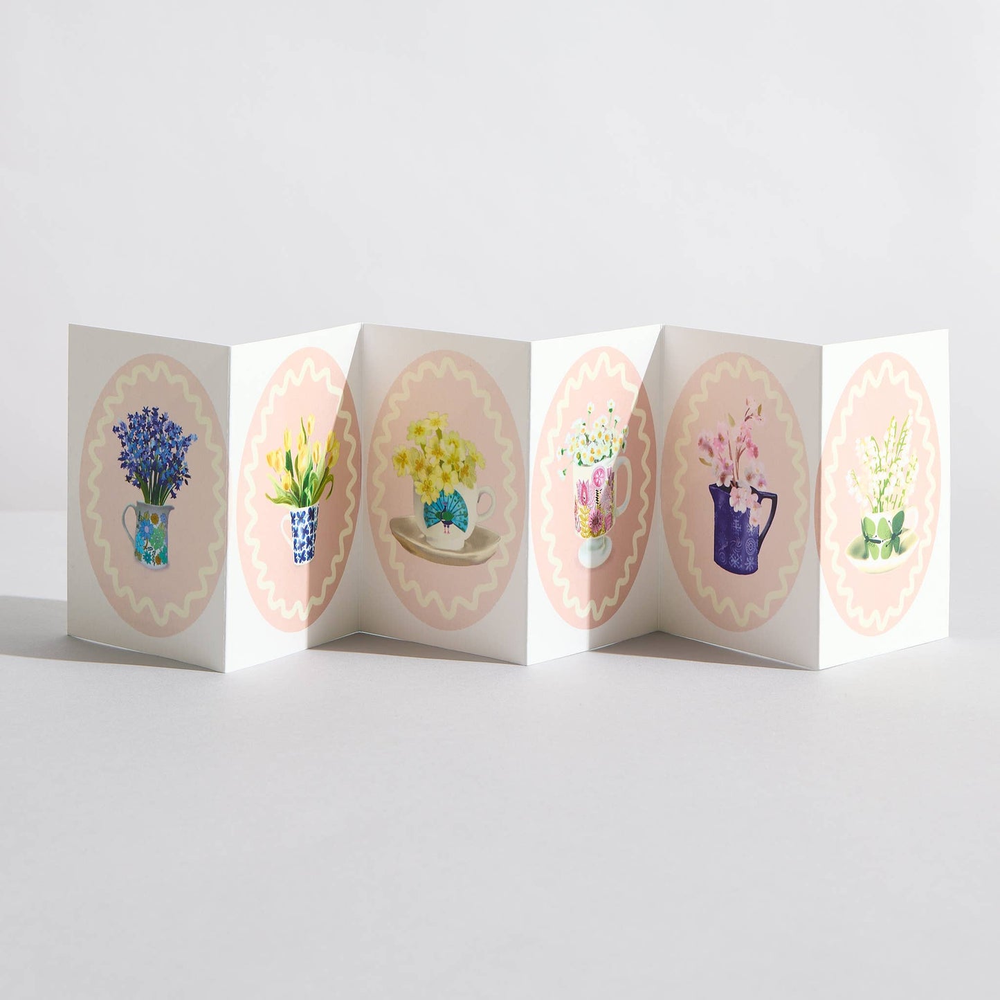 Pink Flowers Concertina Card by Sara Sayer