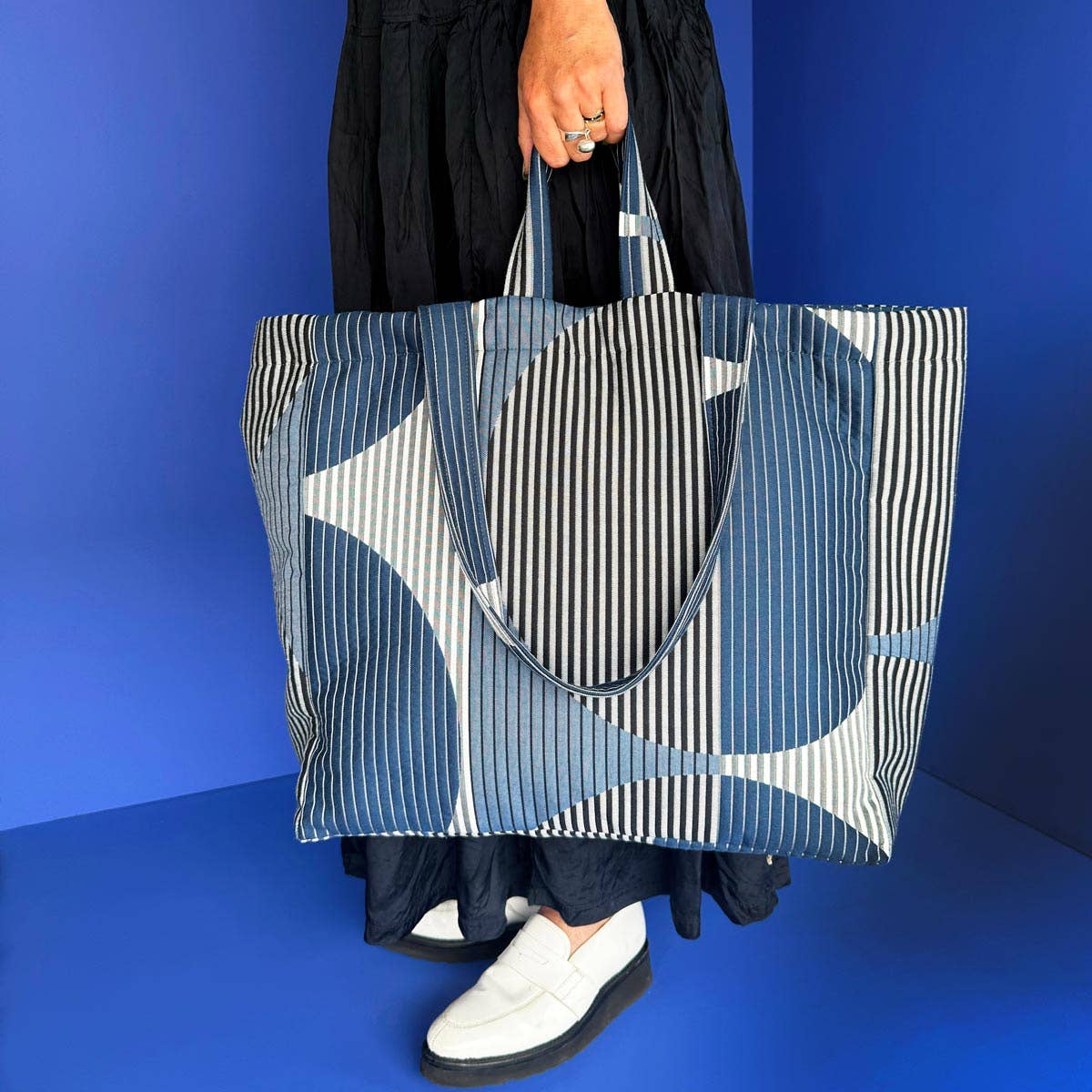 Extra Large Luxury Shopper Bag by Margo Selby (Stella Navy)