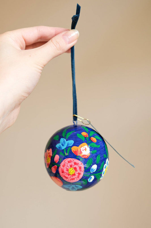 Dark Blue Blossoms Bauble