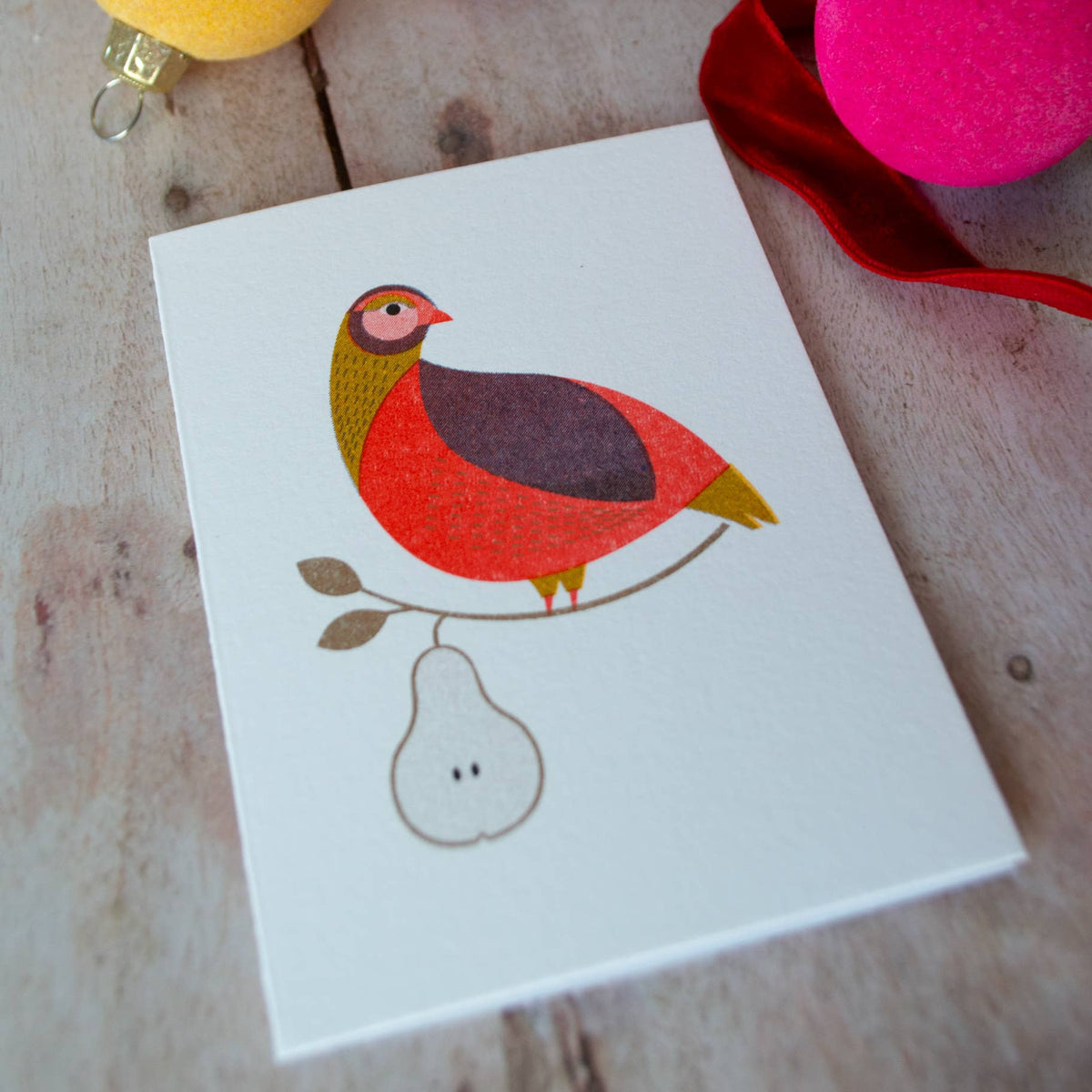 Partridge in a Pear Tree Card by Bobbie Print