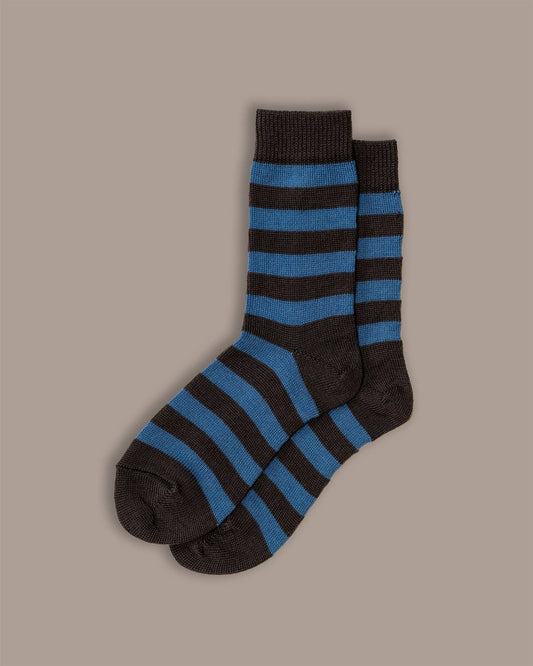 Merino Wool Socks by Rove (UK 4-7) | Stripe Blue