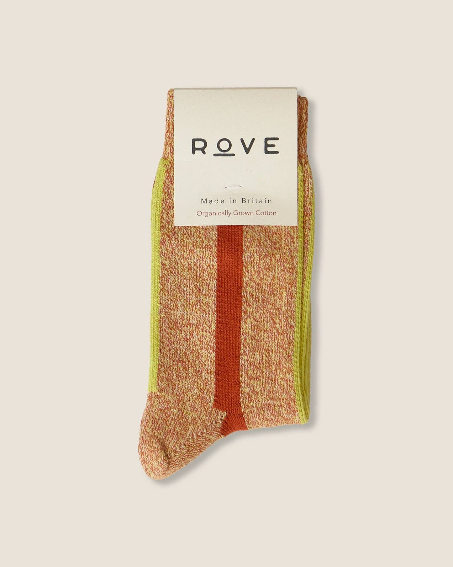 Organic Cotton Socks | Vertical Stripe Tomato: UK 4-7