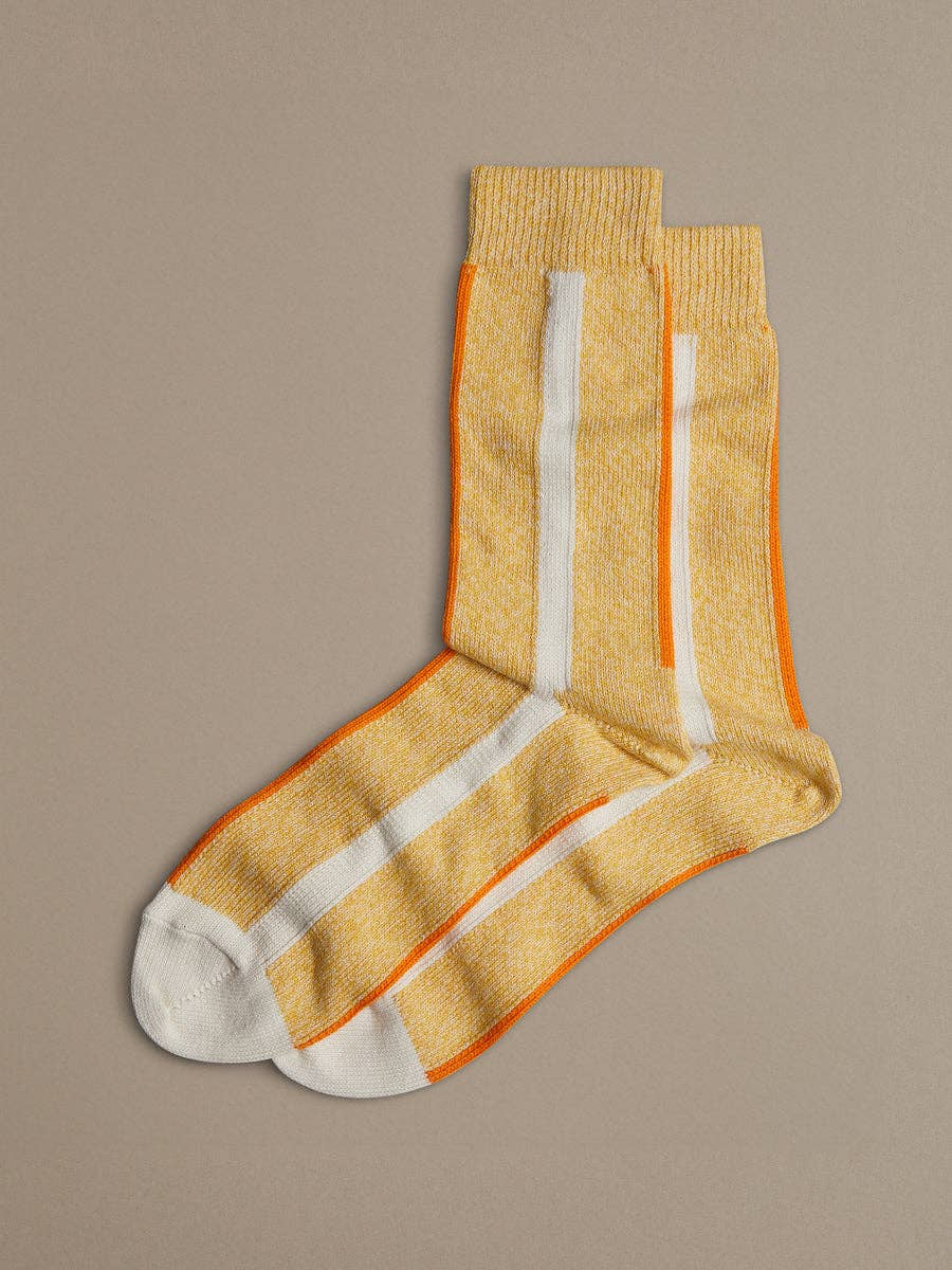 Organic Cotton Socks by Rove (UK 4-7) | Vertical Stripe Yellow