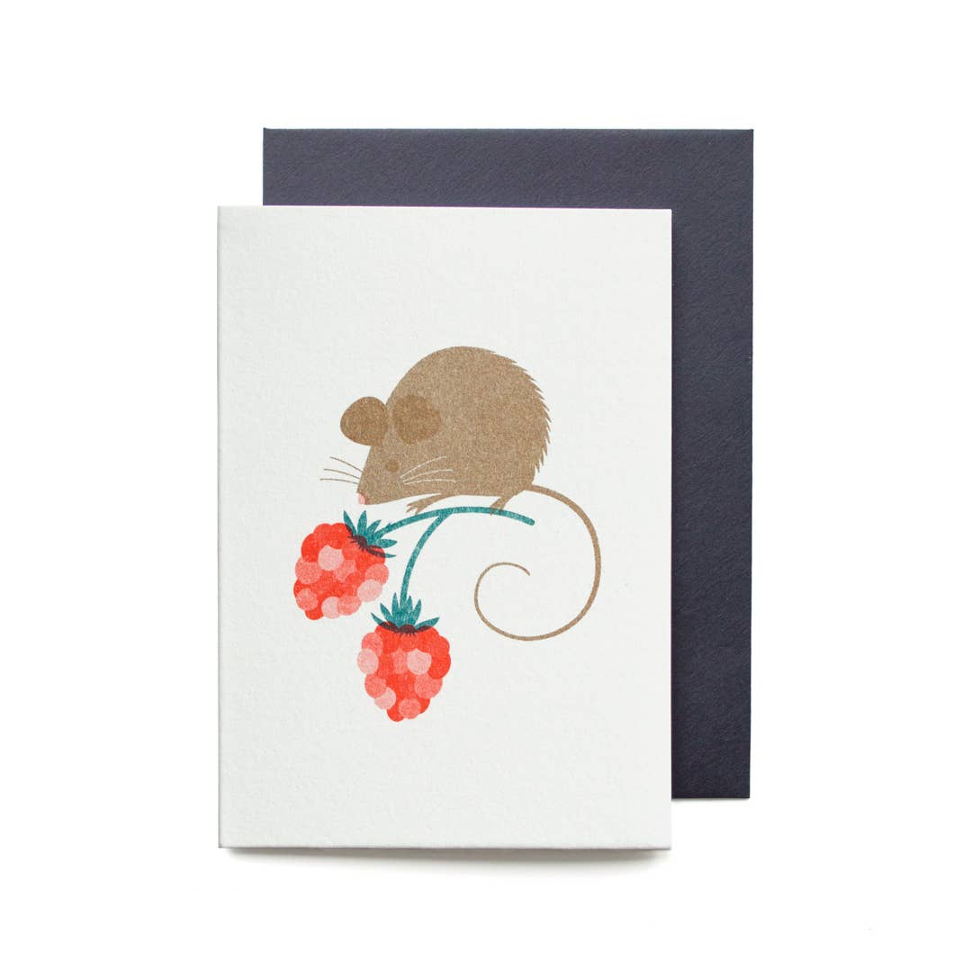 Harvest Mouse Mini Card by Bobbie Print