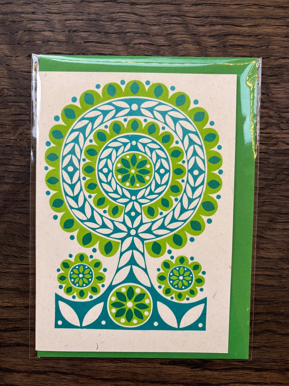 Karoline Rerrie Green Tree Screen Printed Card