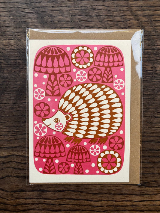 Karoline Rerrie Hedgehog Screen Printed Card