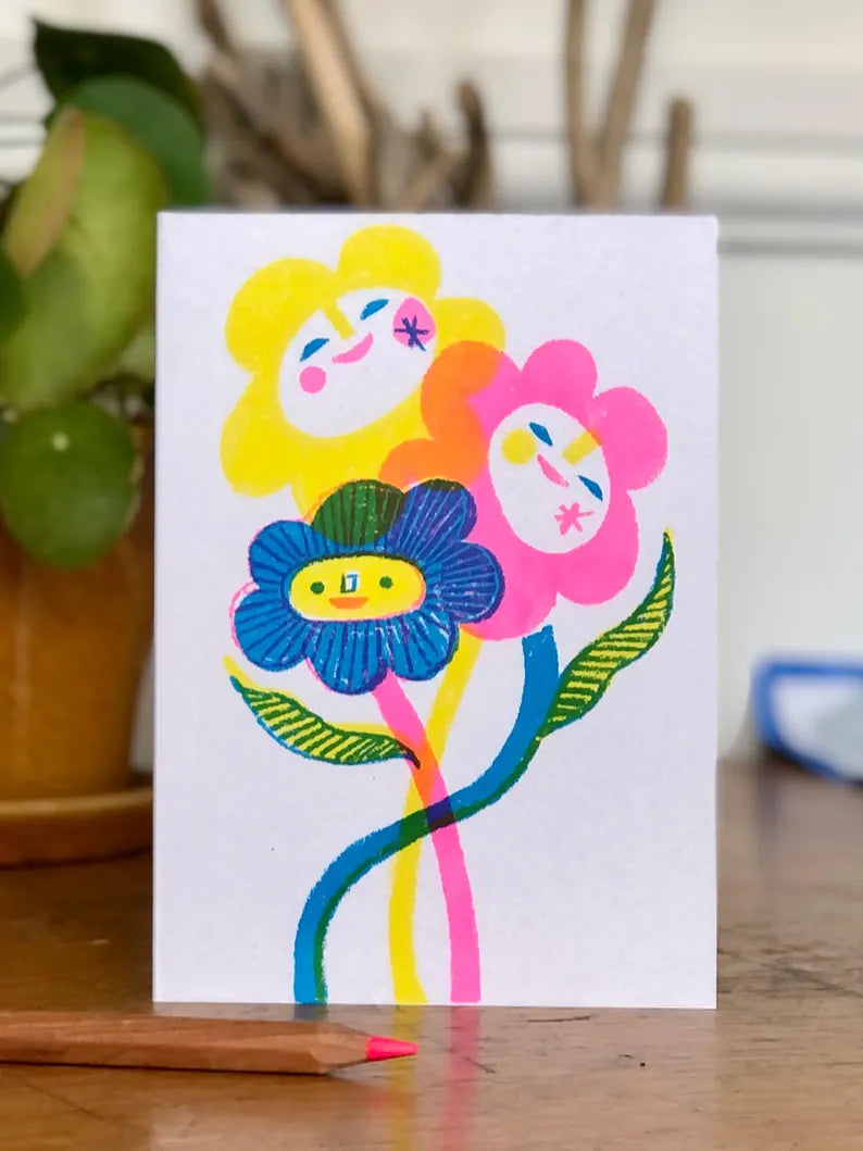 Day Glow Friends Card by Lisa Stubbs