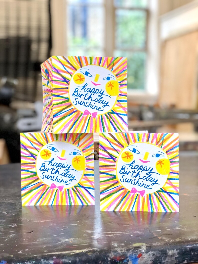 Happy Birthday Sunshine Card by Lisa Stubbs