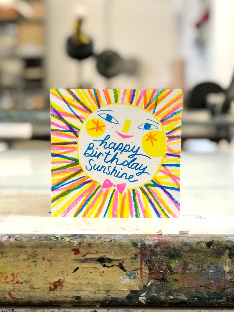 Happy Birthday Sunshine Card by Lisa Stubbs